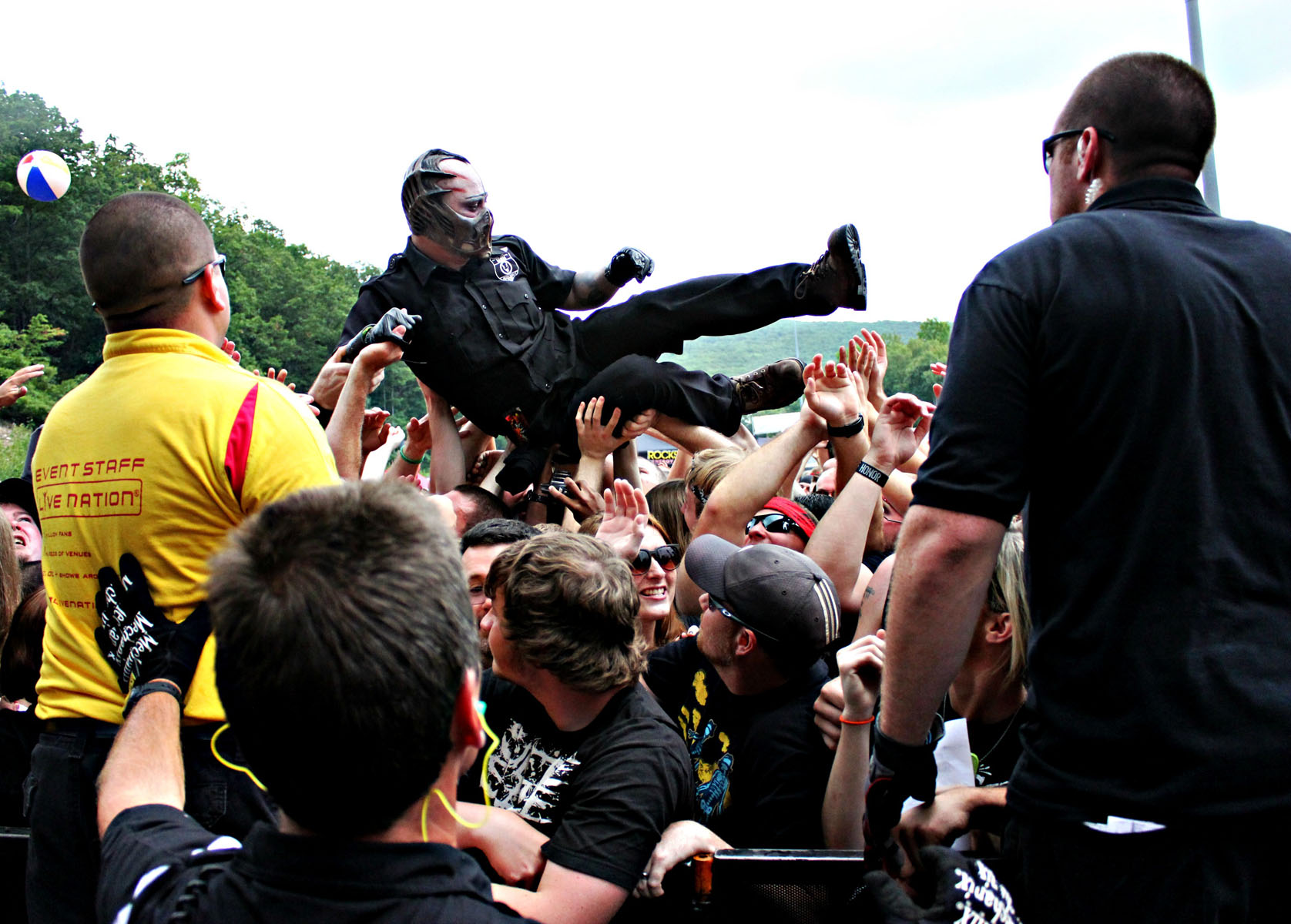 Waylon Reavis of Mushroomhead crowdsurfing